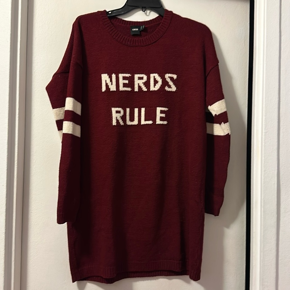 WORN ONCE! ASOS Nerds Rule maroon mini sweater dress, us sz 6